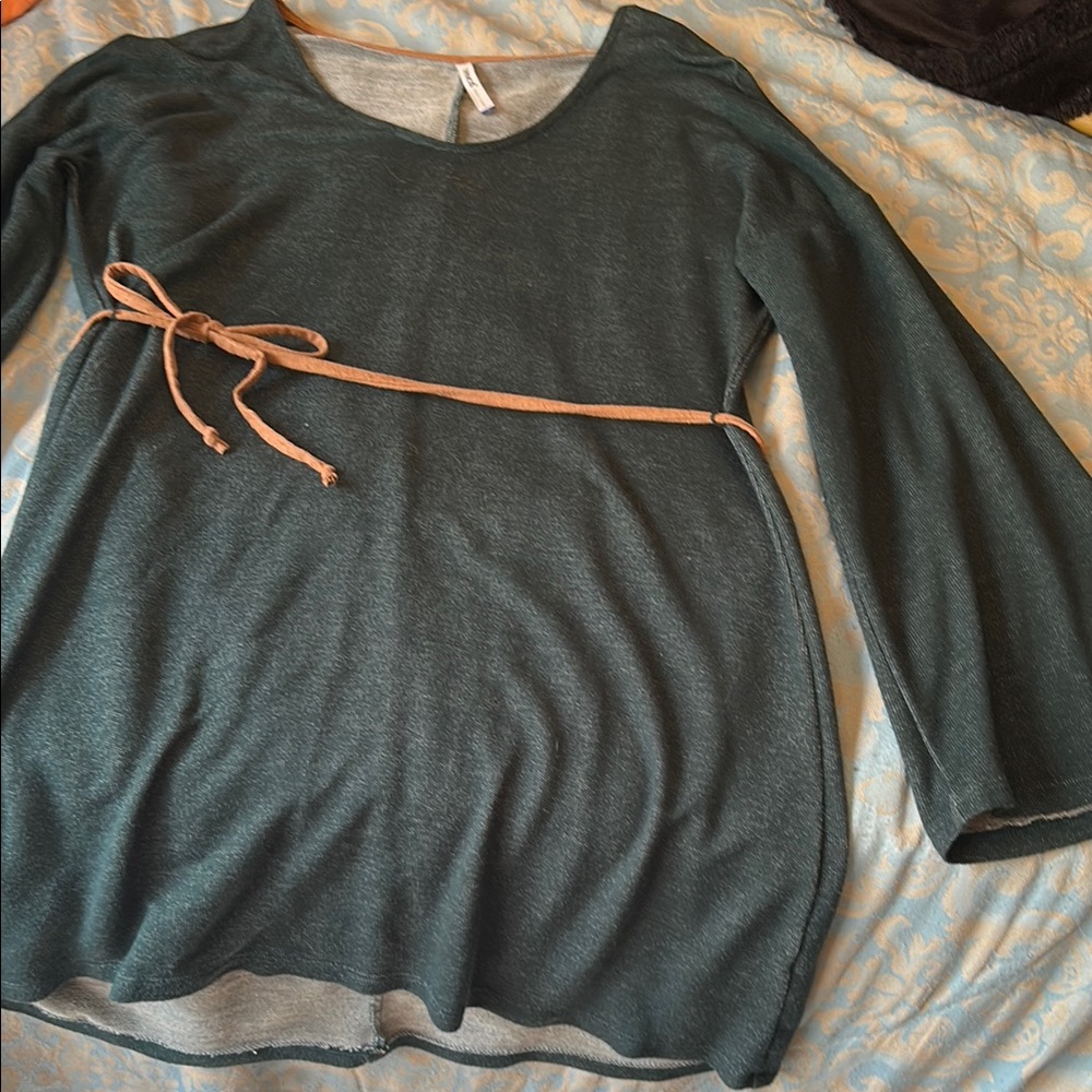 Women's Green Top with Tan Belt